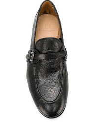 Мужские черные кожаные лоферы от Silvano Sassetti