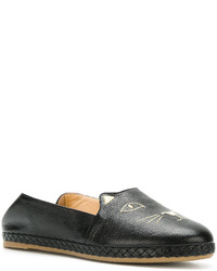 Женские черные кожаные лоферы от Charlotte Olympia