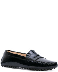 Женские черные кожаные лоферы от Tod's