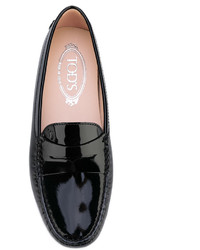 Женские черные кожаные лоферы от Tod's