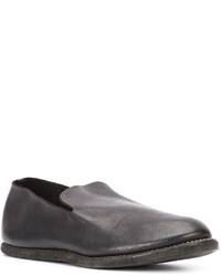 Мужские черные кожаные лоферы от Guidi