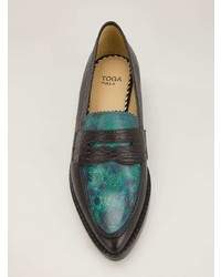 Женские черные кожаные лоферы от Toga