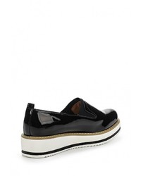 Женские черные кожаные лоферы от Flyfor