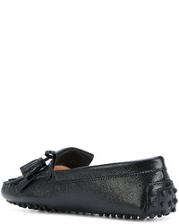 Женские черные кожаные лоферы от Tod's