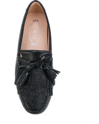 Женские черные кожаные лоферы от Tod's