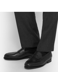 Мужские черные кожаные лоферы от John Lobb