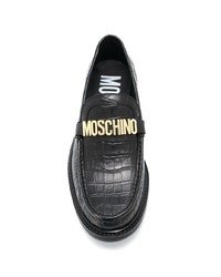 Мужские черные кожаные лоферы от Moschino