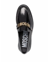 Мужские черные кожаные лоферы от Moschino