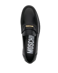 Мужские черные кожаные лоферы от Moschino