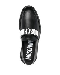 Мужские черные кожаные лоферы от Moschino