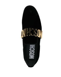 Мужские черные кожаные лоферы от Moschino