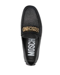 Мужские черные кожаные лоферы от Moschino