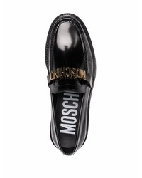 Мужские черные кожаные лоферы от Moschino