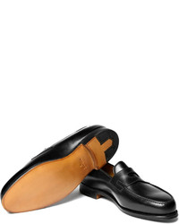 Мужские черные кожаные лоферы от John Lobb