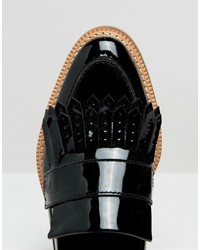 Женские черные кожаные лоферы от Asos