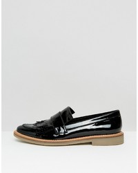 Женские черные кожаные лоферы от Asos