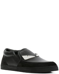 Мужские черные кожаные лоферы от Fendi