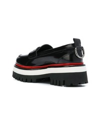 Женские черные кожаные лоферы от MSGM