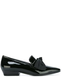 Женские черные кожаные лоферы от Saint Laurent