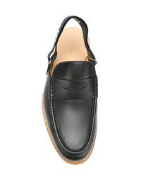 Мужские черные кожаные лоферы от Fendi