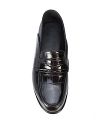 Мужские черные кожаные лоферы от Loewe