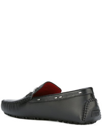 Мужские черные кожаные лоферы от Fendi