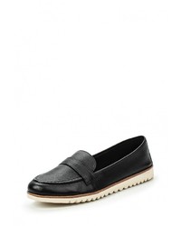 Женские черные кожаные лоферы от Tamaris