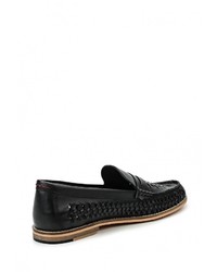 Мужские черные кожаные лоферы от Topman