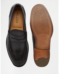 Мужские черные кожаные лоферы от Aldo