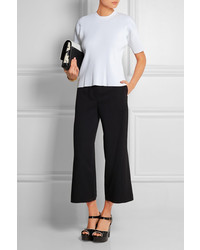 Черные кожаные массивные босоножки на каблуке от Fendi