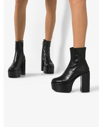 Черные кожаные массивные ботильоны от Simon Miller