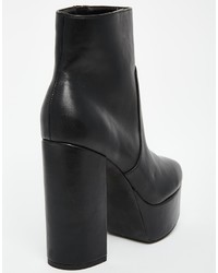 Черные кожаные массивные ботильоны от Faith