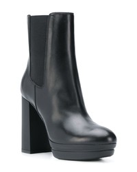 Черные кожаные массивные ботильоны от Hogan