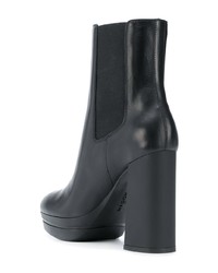 Черные кожаные массивные ботильоны от Hogan