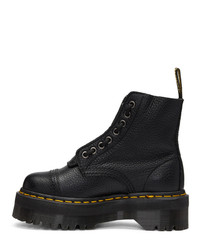 Женские черные кожаные массивные ботинки на шнуровке от Dr. Martens