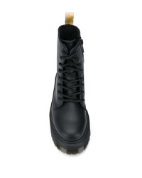 Женские черные кожаные массивные ботинки на шнуровке от Dr. Martens