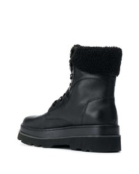 Женские черные кожаные массивные ботинки на шнуровке от Ash