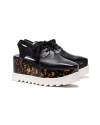 Женские черные кожаные массивные оксфорды от Stella McCartney