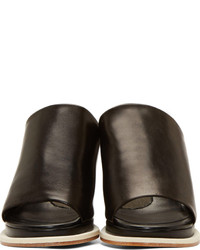 Черные кожаные массивные сабо от Robert Clergerie