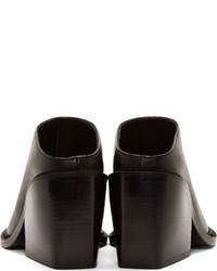 Черные кожаные массивные сабо от Helmut Lang