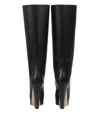 Черные кожаные массивные сапоги от Gucci