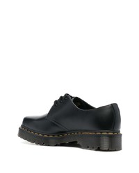 Черные кожаные массивные туфли дерби от Dr. Martens