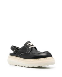 Черные кожаные массивные туфли дерби от Premiata