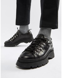 Черные кожаные массивные туфли дерби от ASOS DESIGN