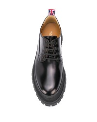 Черные кожаные массивные туфли дерби от Burberry