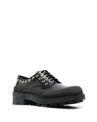 Черные кожаные массивные туфли дерби от Alexander McQueen