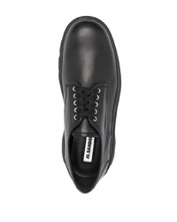 Черные кожаные массивные туфли дерби от Jil Sander