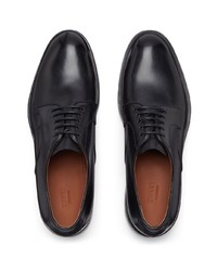 Черные кожаные массивные туфли дерби от Zegna