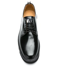 Черные кожаные массивные туфли дерби от Emporio Armani