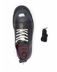 Черные кожаные массивные туфли дерби от Diesel